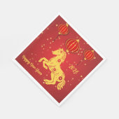 Serviette En Papier Nouvel An lunaire 2026 | Année du cheval (Coin)