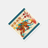 Serviette En Papier Nouvel An Lunaire Bleu Tigre (Coin)