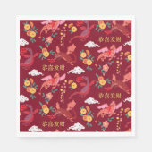 Serviette En Papier Nouvel an lunaire du dragon rouge (Devant)