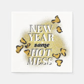 Serviette En Papier Nouvel An Mess Hot Mess Funny Gold Parties scintil (Devant)