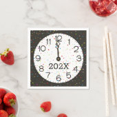 Serviette En Papier Nouvel An Minuit Horloge (En situation)