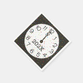 Serviette En Papier Nouvel An Minuit Horloge (Coin)