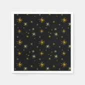 Serviette En Papier Nouvel An Moderne Gold Starburs Motif élégant (Devant)