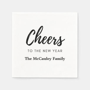 Serviette En Papier Nouvel An Nom de famille personnalisé Texte 
