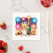 Serviette En Papier Nouvel An Sove fête ajouter année champagne (En situation)
