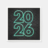Serviette En Papier Nouvel An Vert Pour 2026 (Devant)