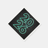 Serviette En Papier Nouvel An Vert Pour 2026 (Coin)
