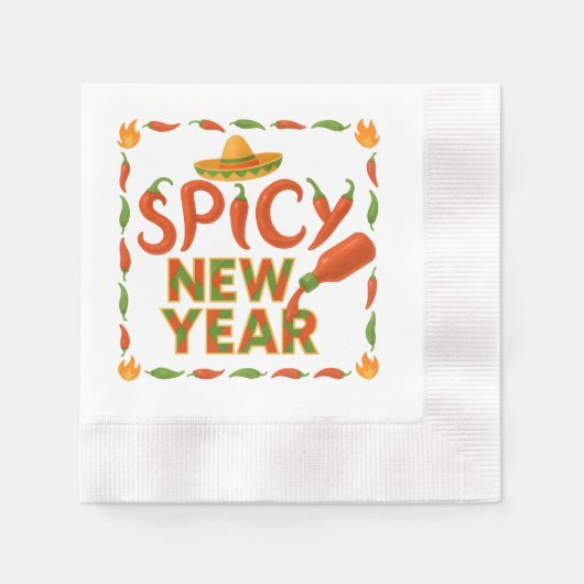 Serviette En Papier Nouvelle Année Chaude (Devant)
