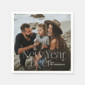 Serviette En Papier Nouvelle année Photo élégante Art Déco typographie (Devant)