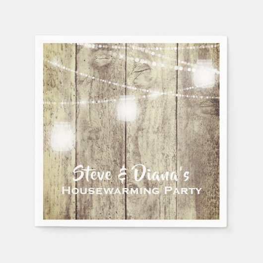 Serviette En Papier Nouvelle Maison Rustique Bois Custom House Party (Devant)