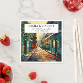 Serviette En Papier Nouvelle-Orléans Louisiane Mariage Retro (En situation)