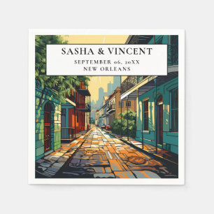 Serviette En Papier Nouvelle-Orléans Louisiane Mariage Retro