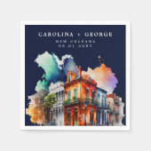 Serviette En Papier Nouvelle-Orléans Nola Louisiana - Mariage d'aquare (Devant)