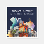 Serviette En Papier Nouvelle-Orléans Nola Louisiana - Mariage d'aquare (Devant)