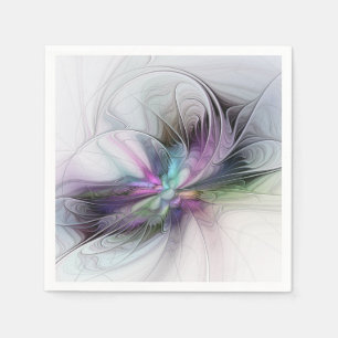 Serviette En Papier Nouvelle vie, art fantastique abstrait fractal col