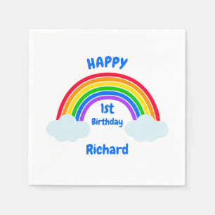 Serviette En Papier Nuage Arc-en-ciel Mignon 1er Anniversaire