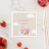 Serviette En Papier Nuage d'ours bébé fille douche (En situation)