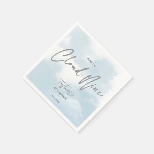 Serviette En Papier Nuage neuf baby showers gris bleu poussiéreux (Coin)