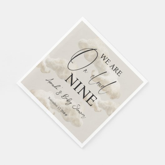 Serviette En Papier Nuage Neuf Beige Genre Neutre Ciel Baby shower (Coin)