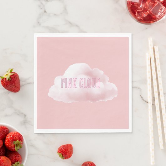 Serviette En Papier Nuage Rose (En situation)