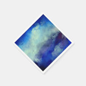 Serviette En Papier Nuages Aquarelle Abstraite (Coin)