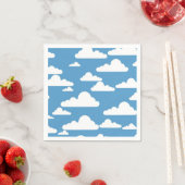 SERVIETTE EN PAPIER NUAGES BLANCS (En situation)