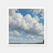Serviette En Papier Nuages blancs et ciel bleu clair (Devant)