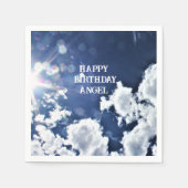 Serviette En Papier Nuages célestes "Joyeux Anniversaire" "Ange" (Devant)