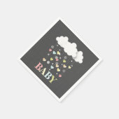 Serviette En Papier Nuages + Coeurs Baby shower neutre (Coin)