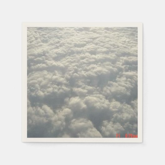 SERVIETTE EN PAPIER NUAGES DE FLUFFE BLANC (Devant)