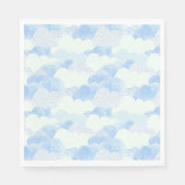 Serviette En Papier Nuages de pluie à pointes bleues (Devant)