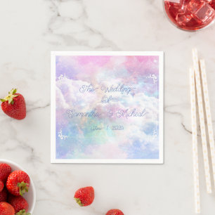 Serviette En Papier Nuages et étoiles de rêve Mariage