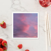 Serviette En Papier Nuages roses bleus (En situation)