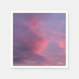 Serviette En Papier Nuages roses bleus