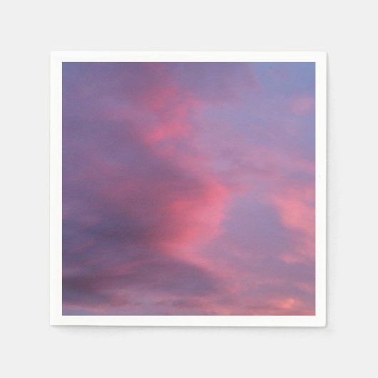 Serviette En Papier Nuages roses bleus (Devant)