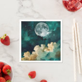 Serviette En Papier Nuages sous la lune (En situation)