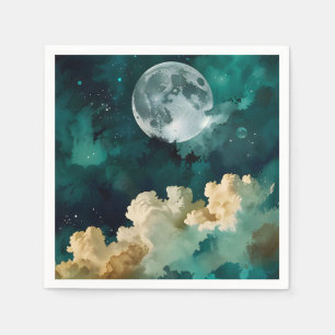 Serviette En Papier Nuages sous la lune