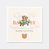 Serviette En Papier Nuages Whimsical Avion Pilote Ours Teddy (Devant)
