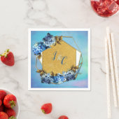 Serviette En Papier Nuances d'aquarelle bleue Hydrangeas (En situation)
