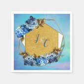 Serviette En Papier Nuances d'aquarelle bleue Hydrangeas (Devant)