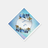 Serviette En Papier Nuances d'aquarelle bleue Hydrangeas (Coin)