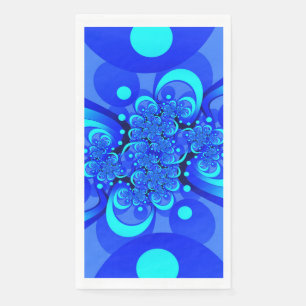 Serviette En Papier Nuances de bleu Art fractal abstrait moderne