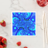 Serviette En Papier Nuances de bleu moderne art fractal Abstrait (En situation)