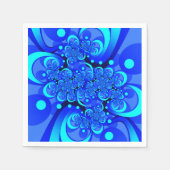 Serviette En Papier Nuances de bleu moderne art fractal Abstrait (Devant)