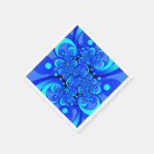 Serviette En Papier Nuances de bleu moderne art fractal Abstrait (Coin)