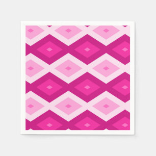 Serviette En Papier Nuances de motif de diamant fuchsia