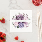 Serviette En Papier Nuances de pourpre Dusty fleurs Moody Floral Maria (En situation)