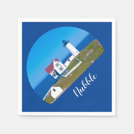 Serviette En Papier Nubble Light Navy Maine Lighthouse (Devant)