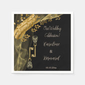 Serviette En Papier Nuggets d'or d'Halloween et clés de crâne Éffrayan (Devant)