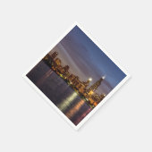 Serviette En Papier Nuit Cityscape de Chicago (Coin)